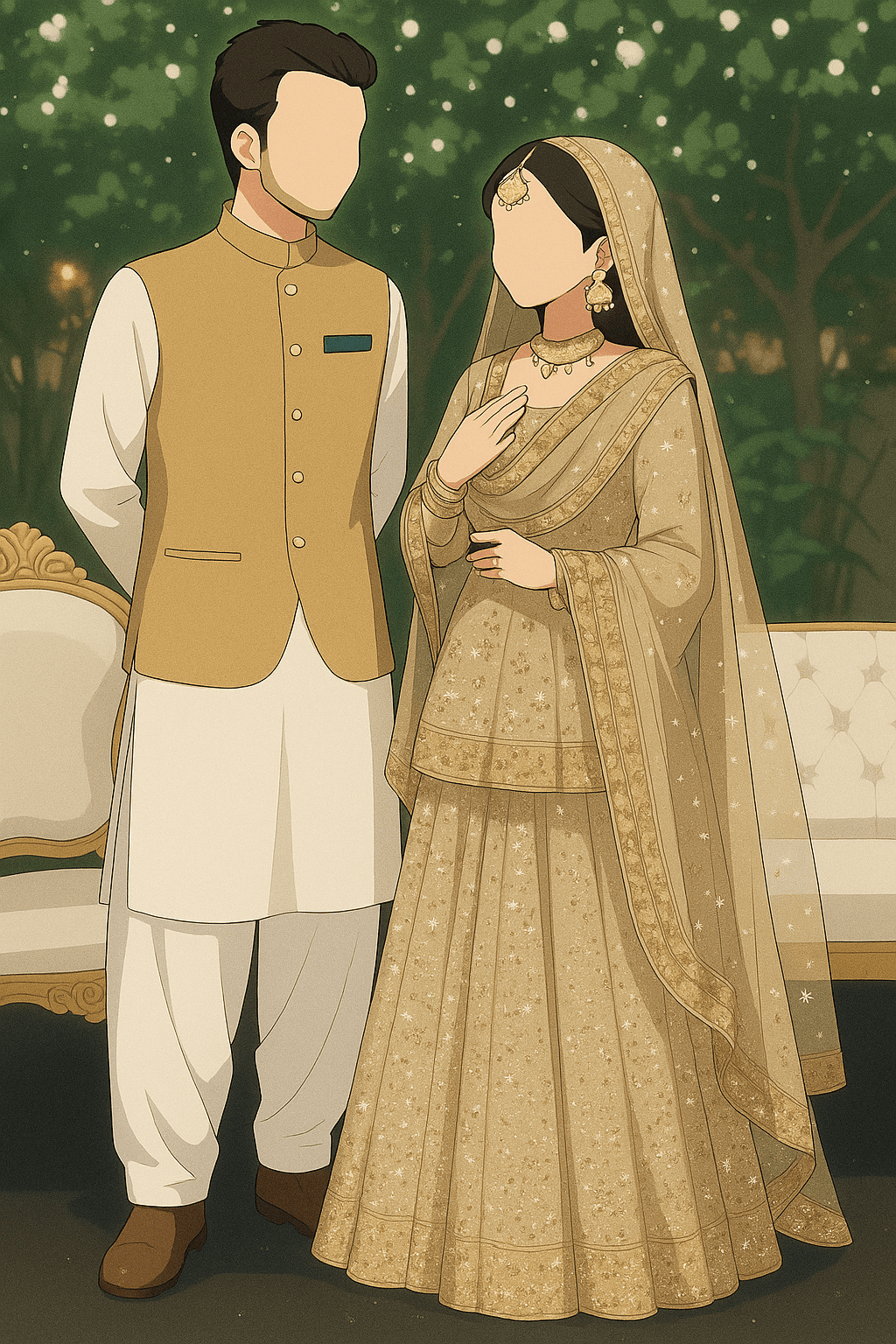 Wedding Portrait — faceless art